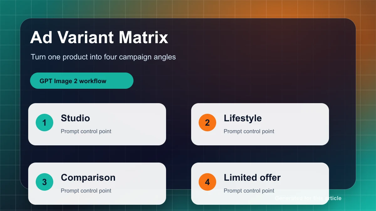 Ad variant matrix for ecommerce campaigns